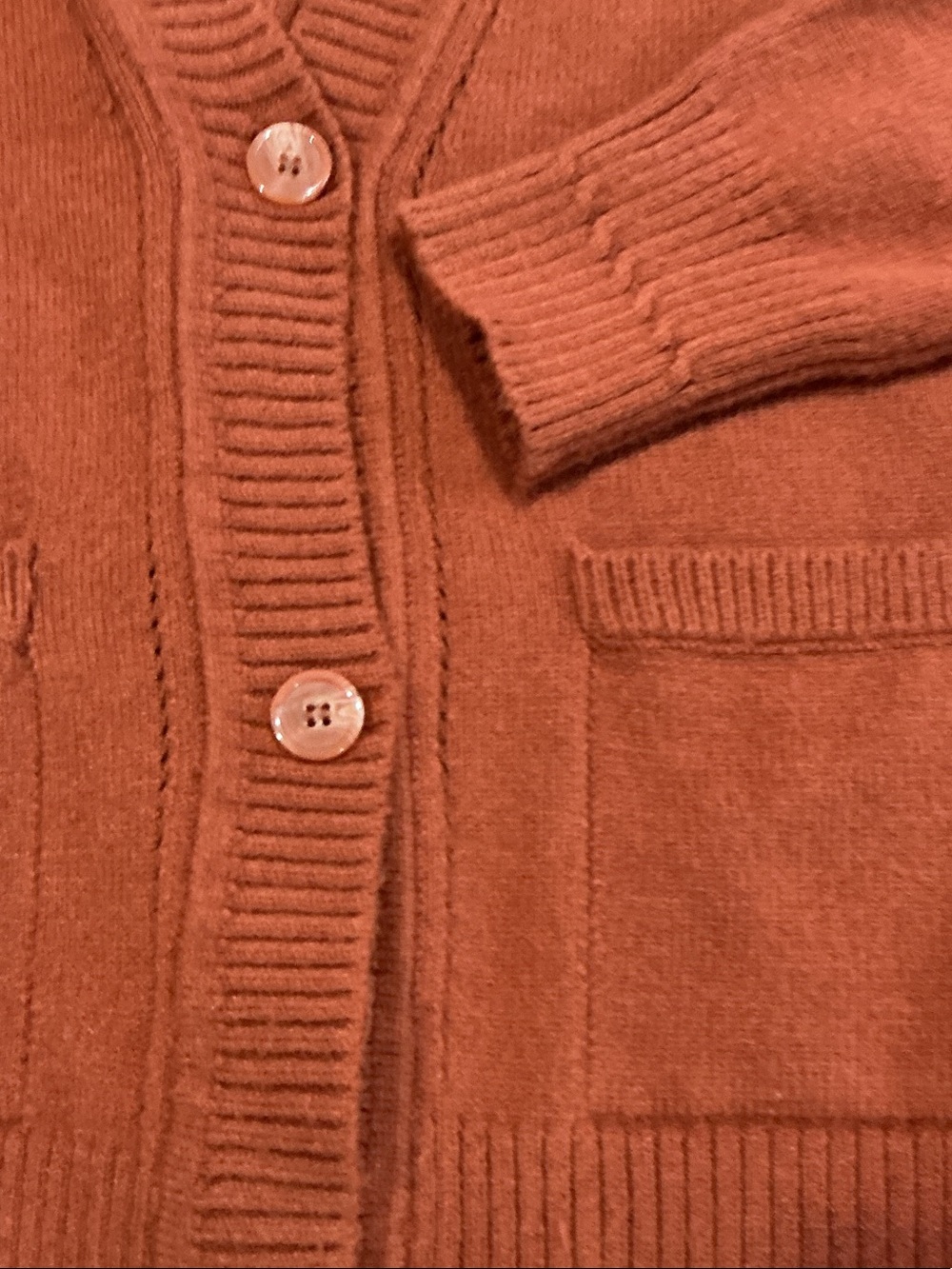 Cyrus Rust-Orange Button Cardigan - Picture 4 of 7